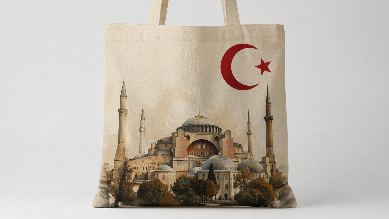 Hagia Sophia Istanbul Turkey Printed Canvas Tote Bag