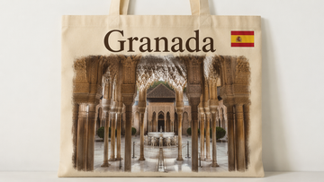 Granada Alhambra Spain Printed Canvas Tote Bag