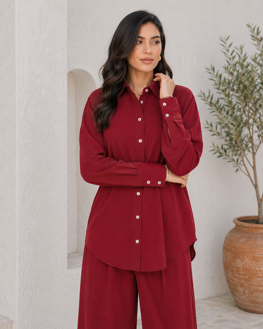 Relaxed Shirt & Wide-Leg Set