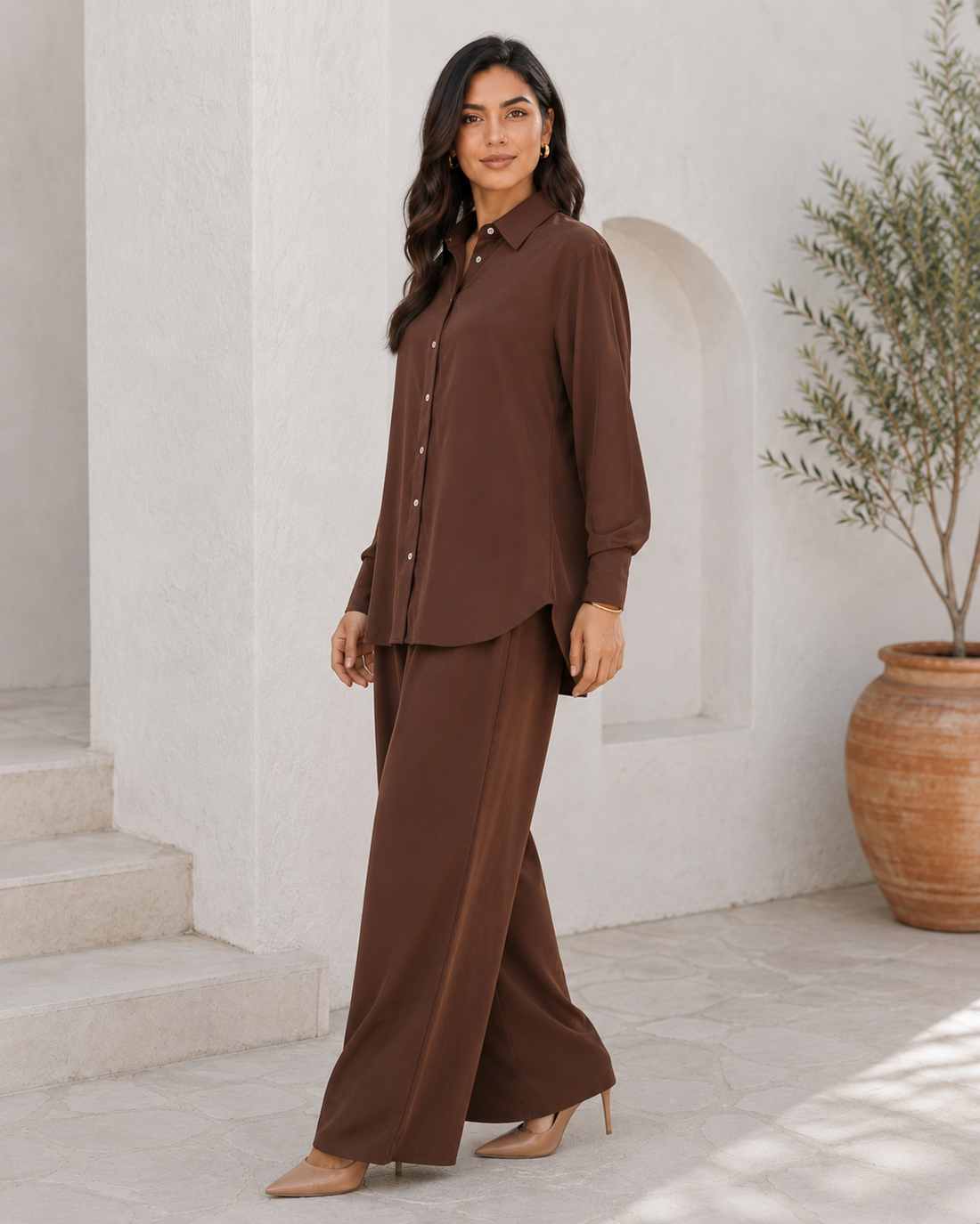 Relaxed Shirt & Wide-Leg Set