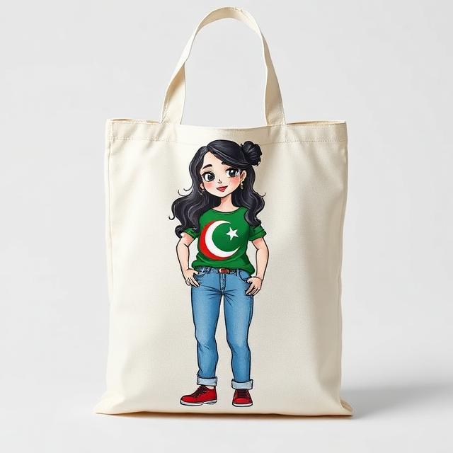 Patriotic Girl Canvas Tote Bag - Pakistan Edition