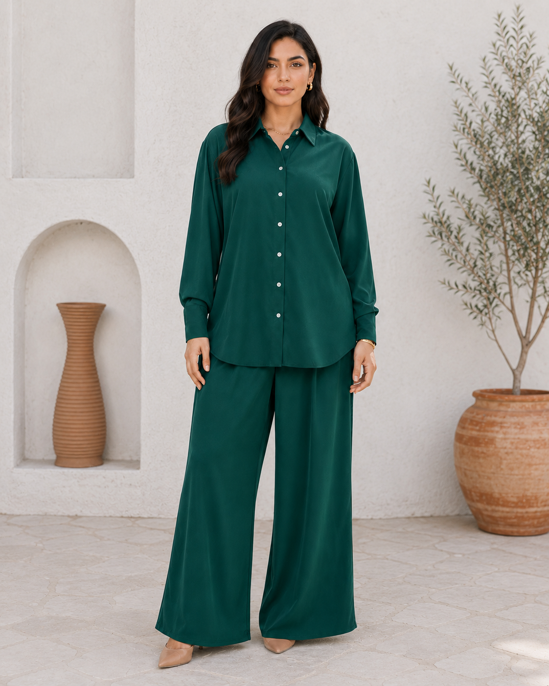 Relaxed Shirt & Wide-Leg Set