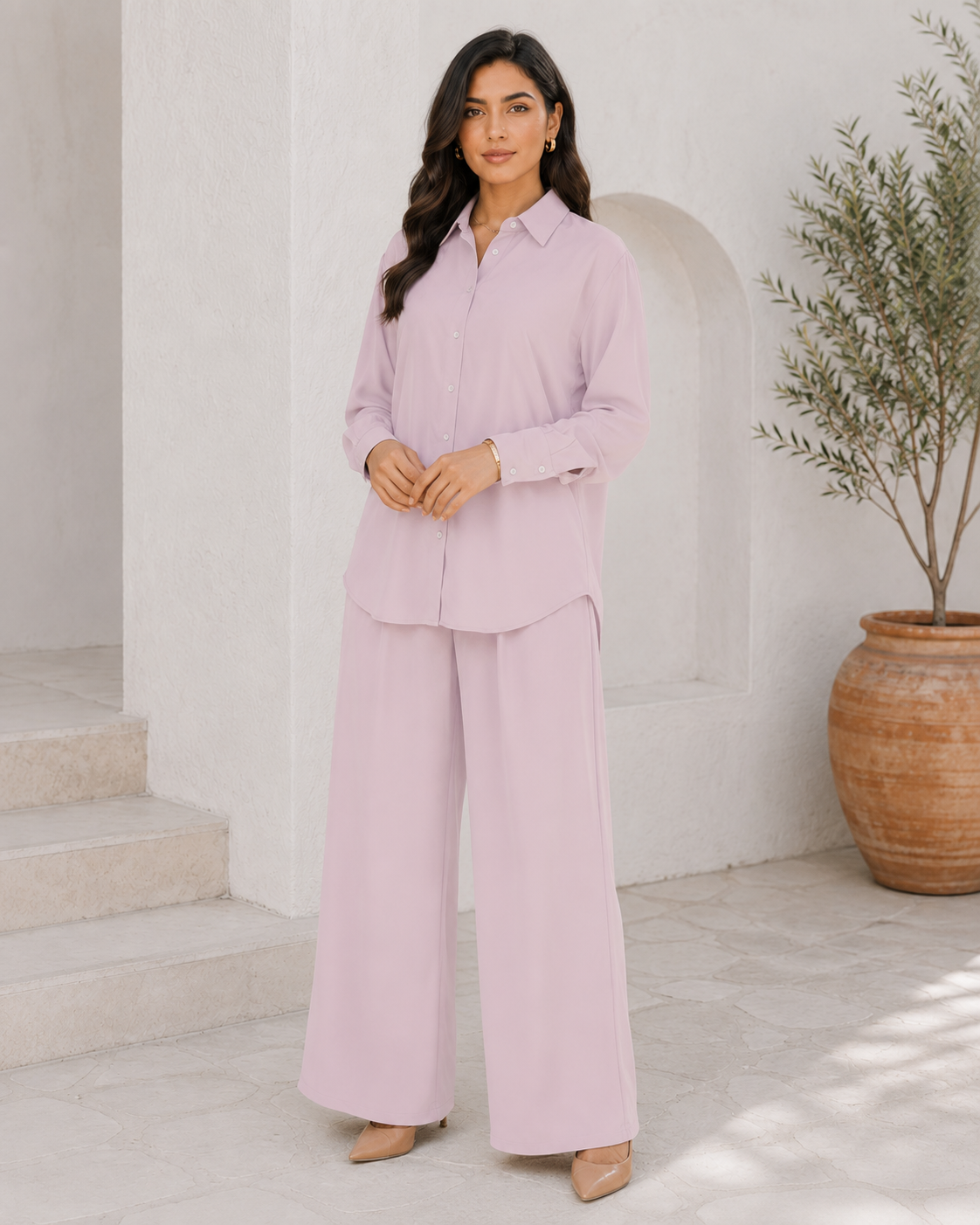 Relaxed Shirt & Wide-Leg Set