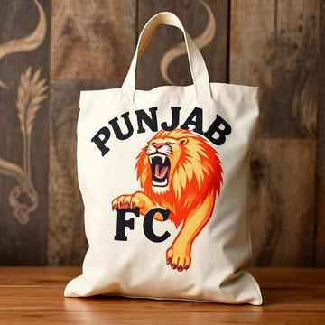 Punjab FC Roaring Lion Logo Football Fan Canvas Tote Bag