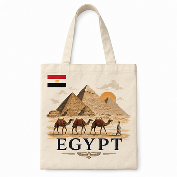 Egypt Souvenir Tote Bag with Pyramid Landscape