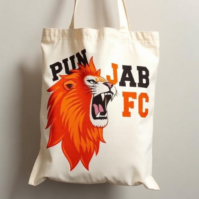 Punjab FC Roaring Lion Side-Profile Canvas Tote Bag
