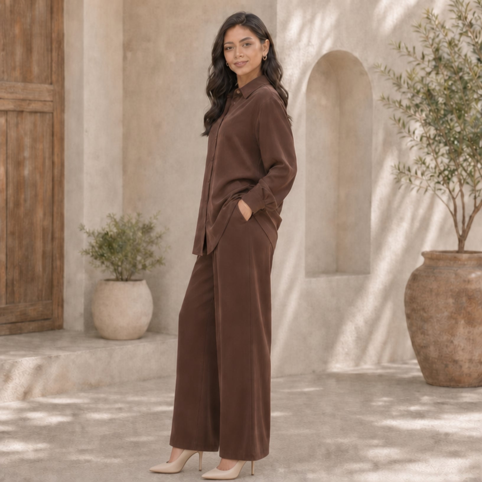Relaxed Shirt & Wide-Leg Set