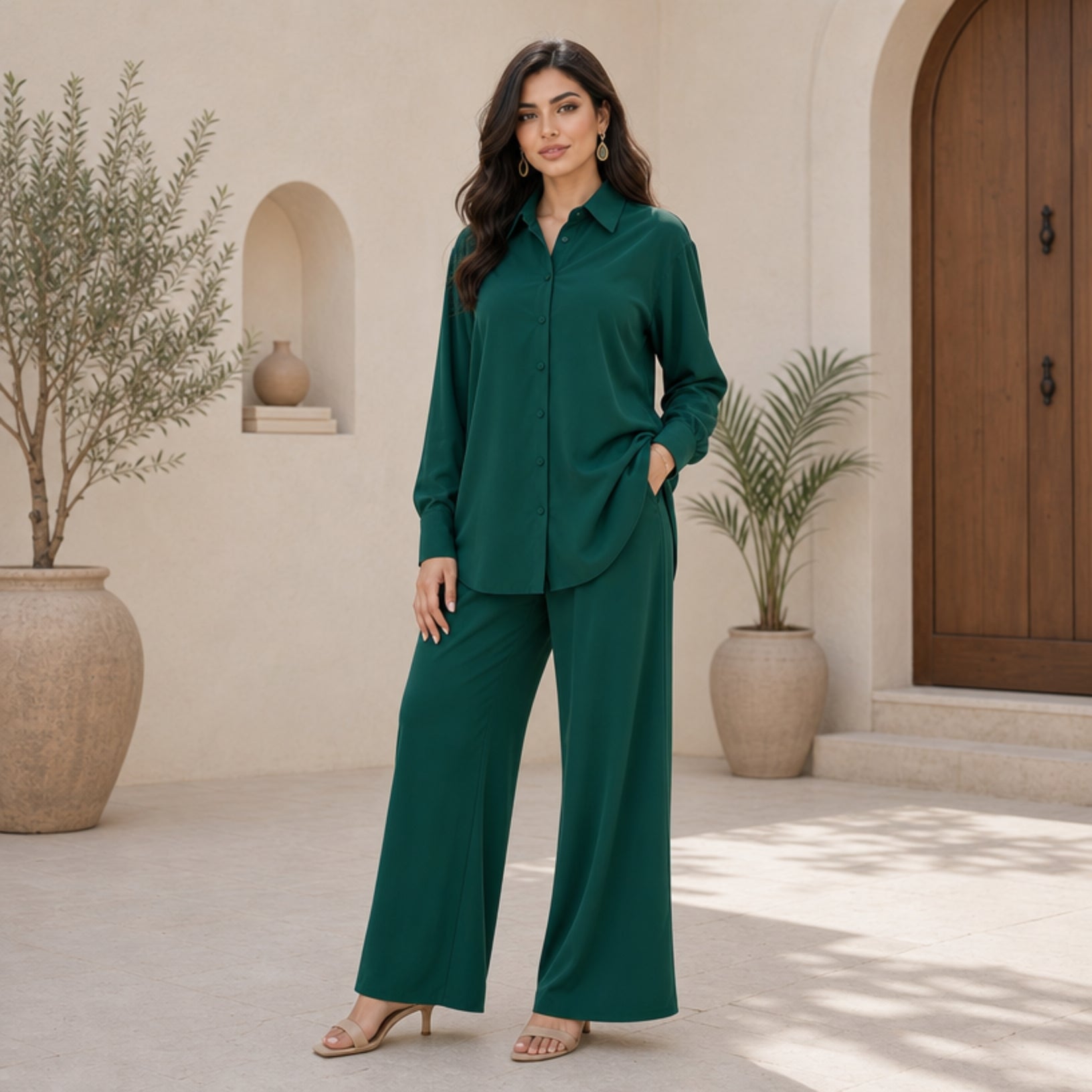Relaxed Shirt & Wide-Leg Set