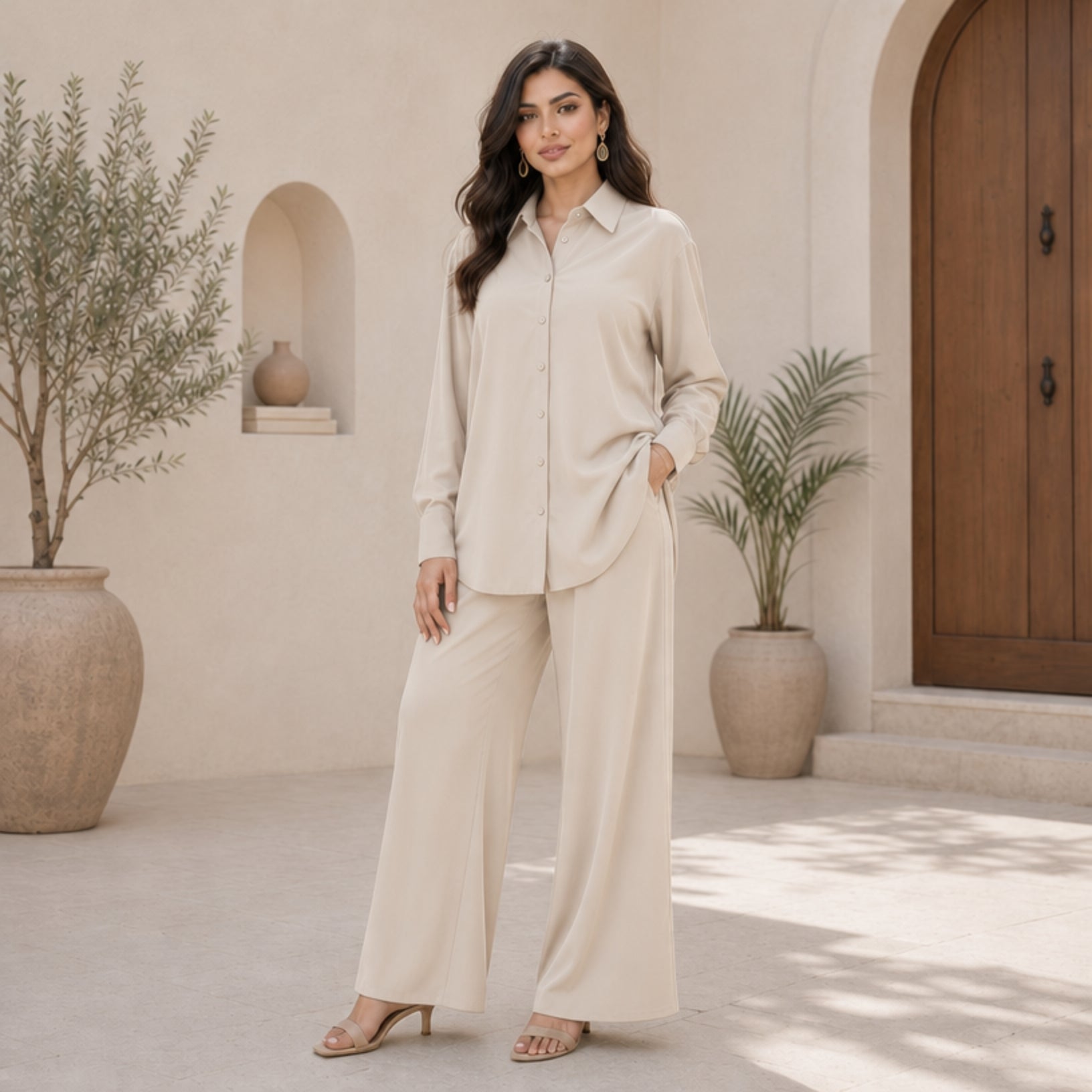 Relaxed Shirt & Wide-Leg Set