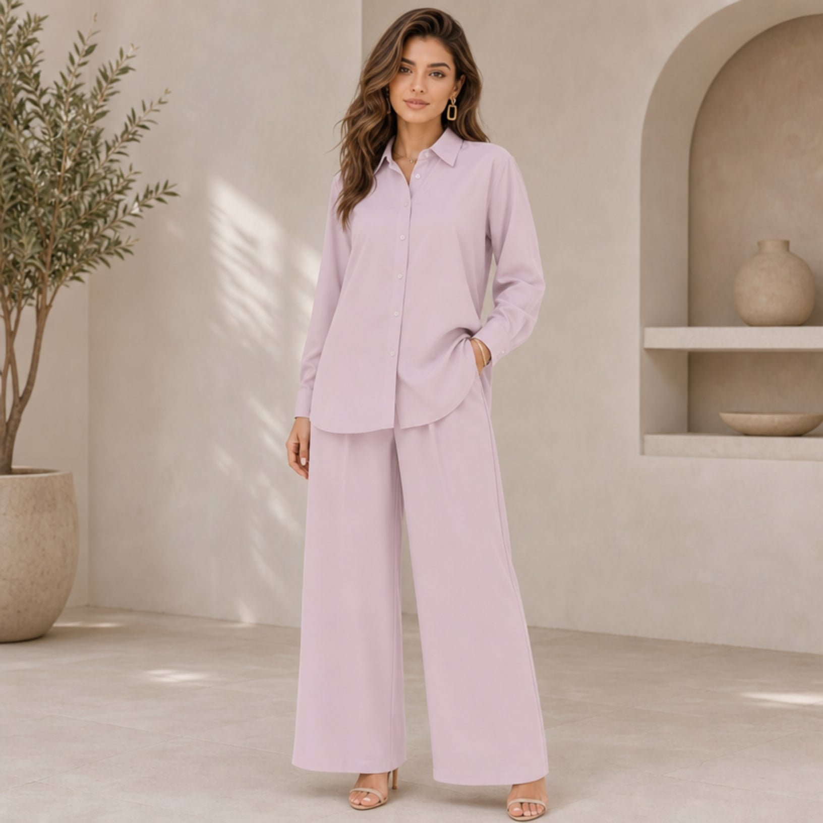 Relaxed Shirt & Wide-Leg Set
