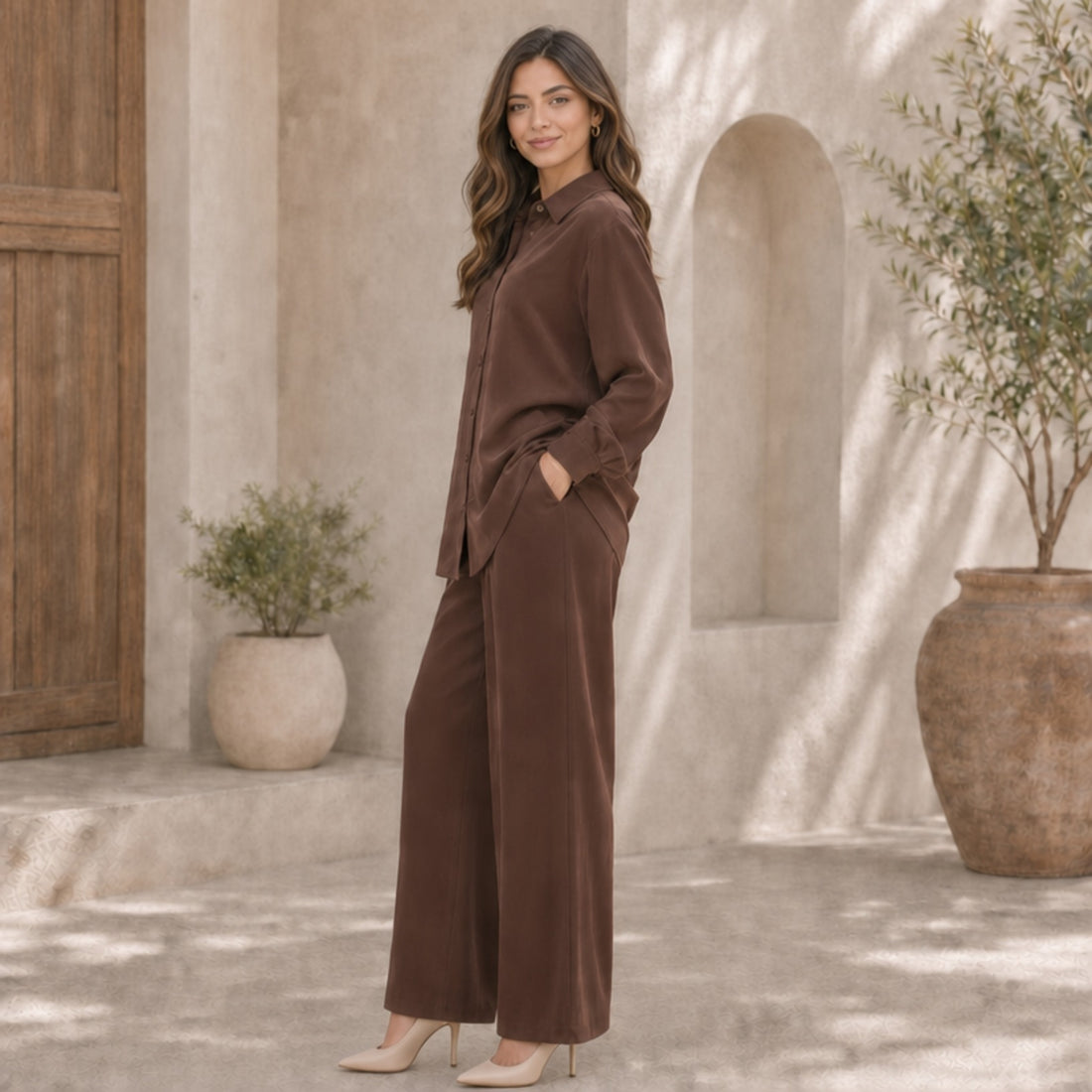 Relaxed Shirt & Wide-Leg Set